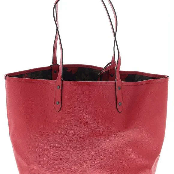 Coach Reversable City Tote in Signature Red Canvas w/ Camo Rose Floral Print - Picture 4 of 6